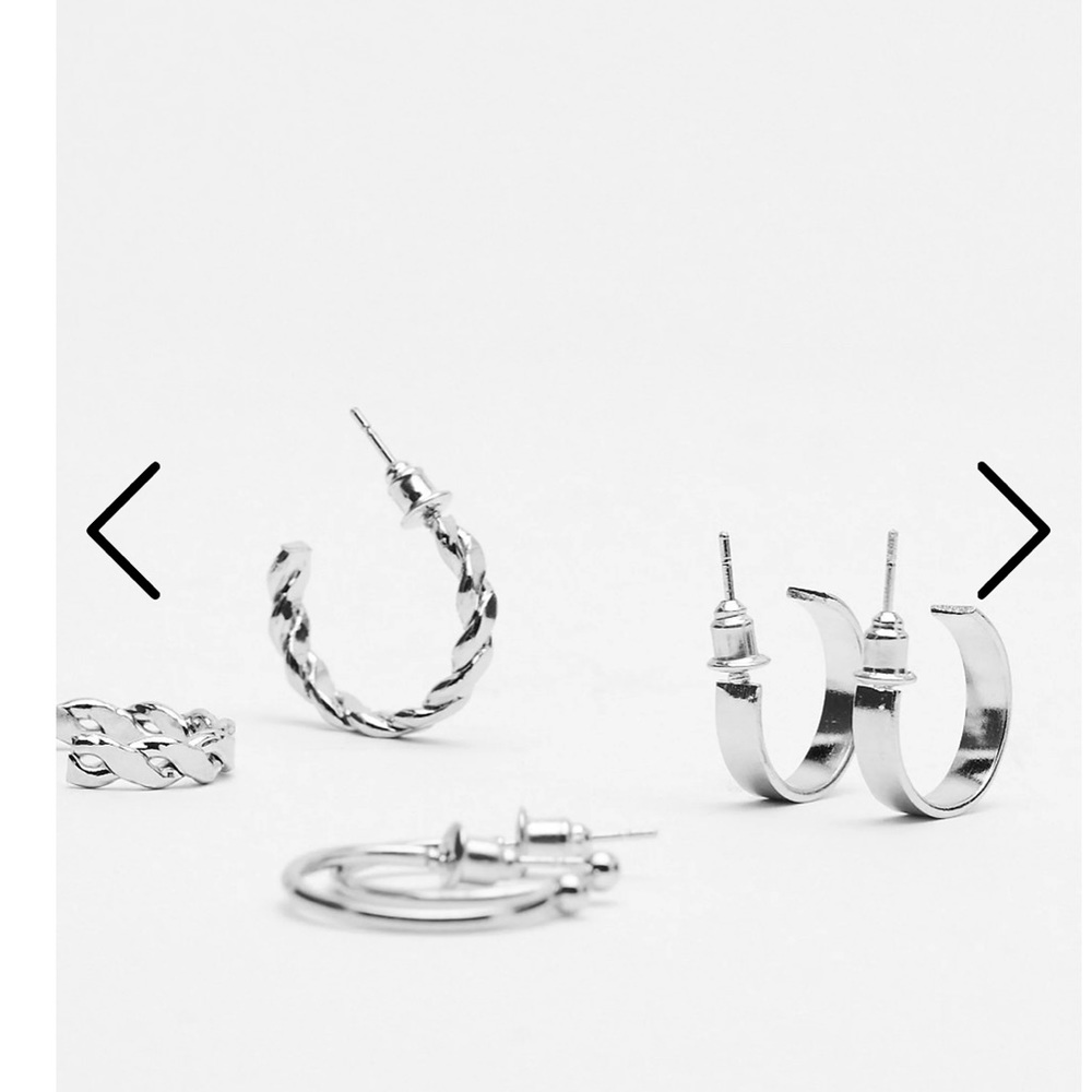 NASTY Gal Listen Up 3-Pc Hoop Earring Set silver
